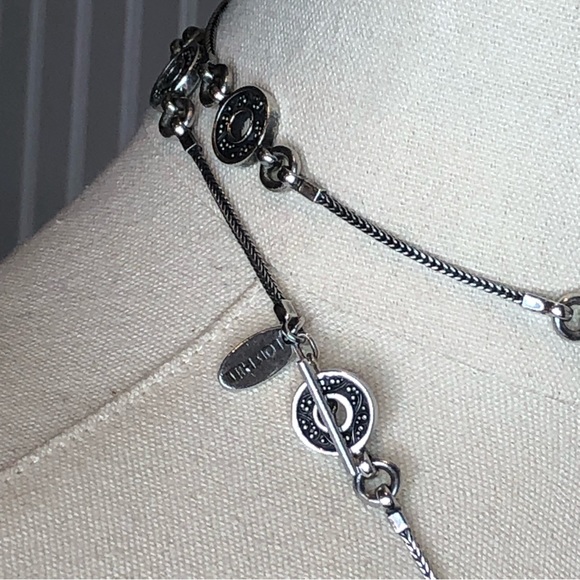 LOIS HILL Sterling Silver Granulated Station Byzantine Necklace Toggle Clasp - Picture 10 of 17